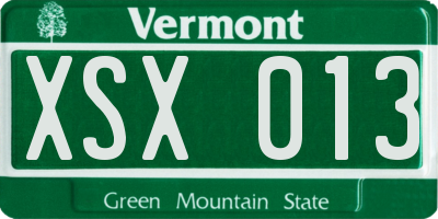 VT license plate XSX013