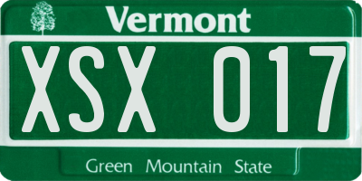 VT license plate XSX017