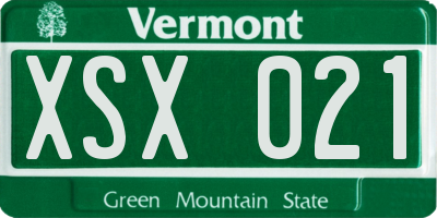 VT license plate XSX021