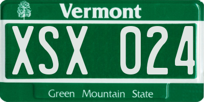 VT license plate XSX024