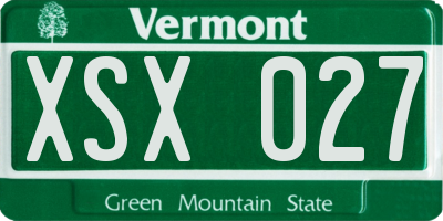 VT license plate XSX027