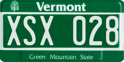 VT license plate XSX028