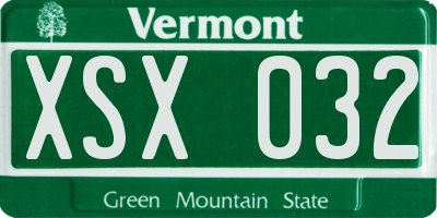 VT license plate XSX032