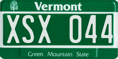 VT license plate XSX044