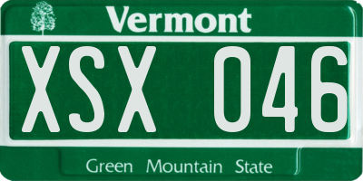 VT license plate XSX046