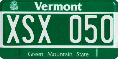 VT license plate XSX050