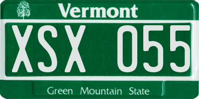 VT license plate XSX055