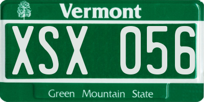 VT license plate XSX056