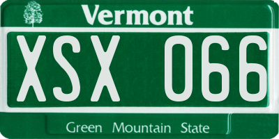 VT license plate XSX066