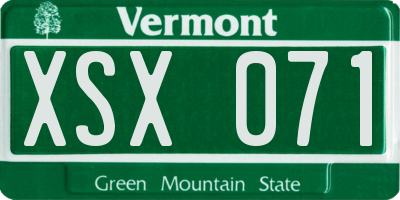 VT license plate XSX071