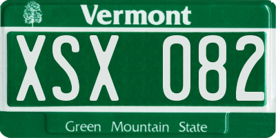 VT license plate XSX082