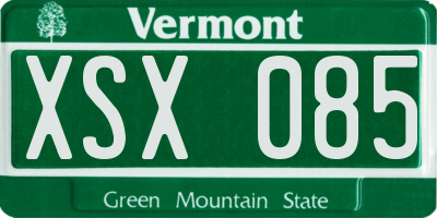 VT license plate XSX085
