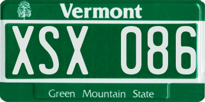 VT license plate XSX086