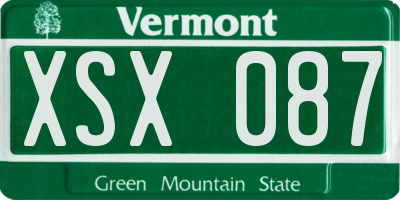 VT license plate XSX087