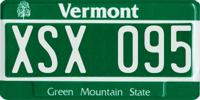 VT license plate XSX095
