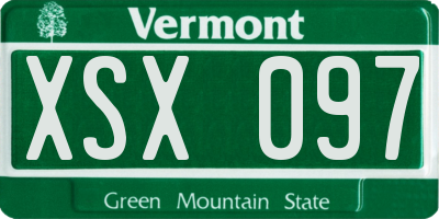 VT license plate XSX097