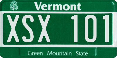 VT license plate XSX101