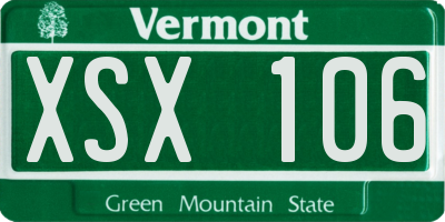 VT license plate XSX106
