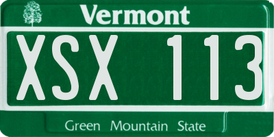 VT license plate XSX113