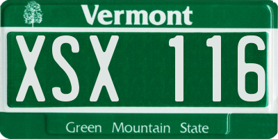 VT license plate XSX116