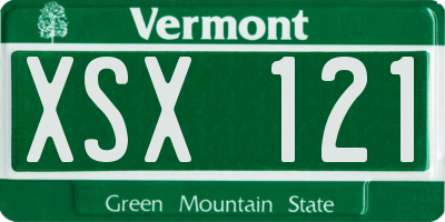 VT license plate XSX121