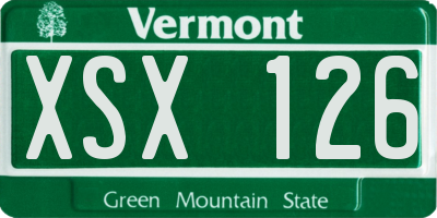 VT license plate XSX126