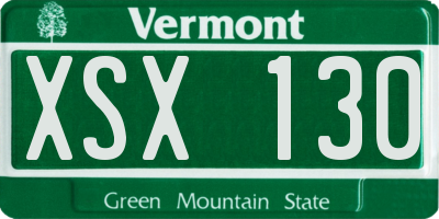 VT license plate XSX130