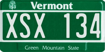 VT license plate XSX134