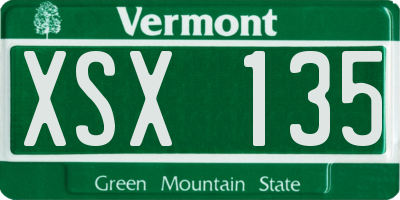 VT license plate XSX135