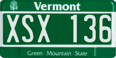 VT license plate XSX136