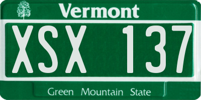 VT license plate XSX137