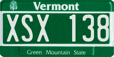 VT license plate XSX138