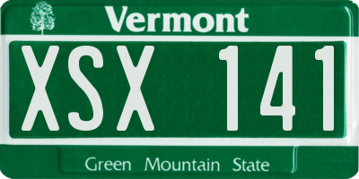 VT license plate XSX141