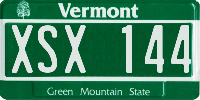 VT license plate XSX144
