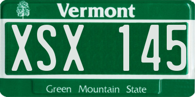 VT license plate XSX145