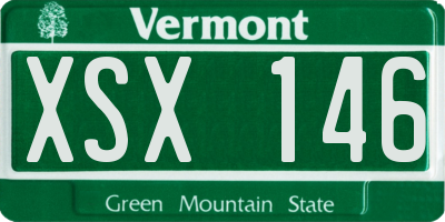 VT license plate XSX146