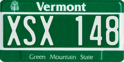 VT license plate XSX148