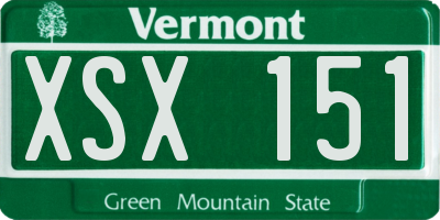 VT license plate XSX151