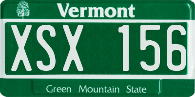 VT license plate XSX156