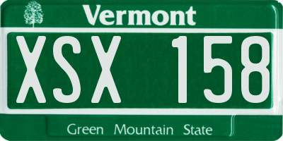 VT license plate XSX158