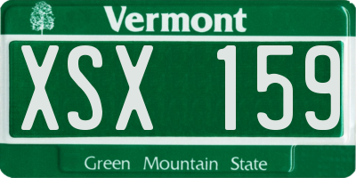 VT license plate XSX159