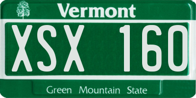 VT license plate XSX160