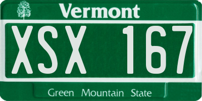 VT license plate XSX167
