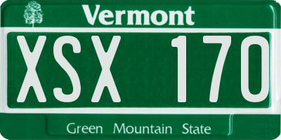 VT license plate XSX170