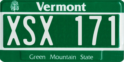 VT license plate XSX171