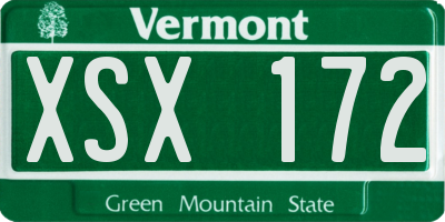 VT license plate XSX172
