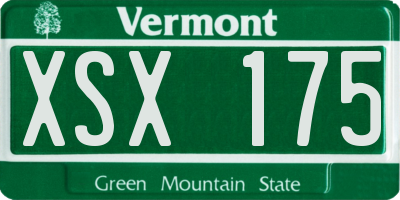VT license plate XSX175