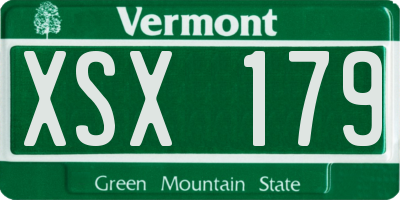 VT license plate XSX179