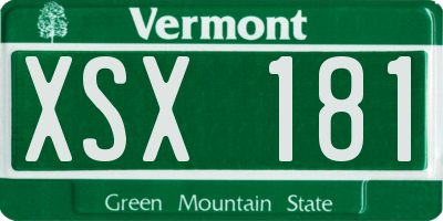 VT license plate XSX181