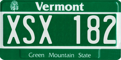 VT license plate XSX182